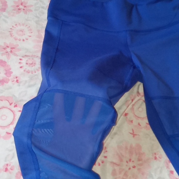 ALO Yoga "Fifth Element" Blue Moto Leggings Medium New - Picture 3 of 6